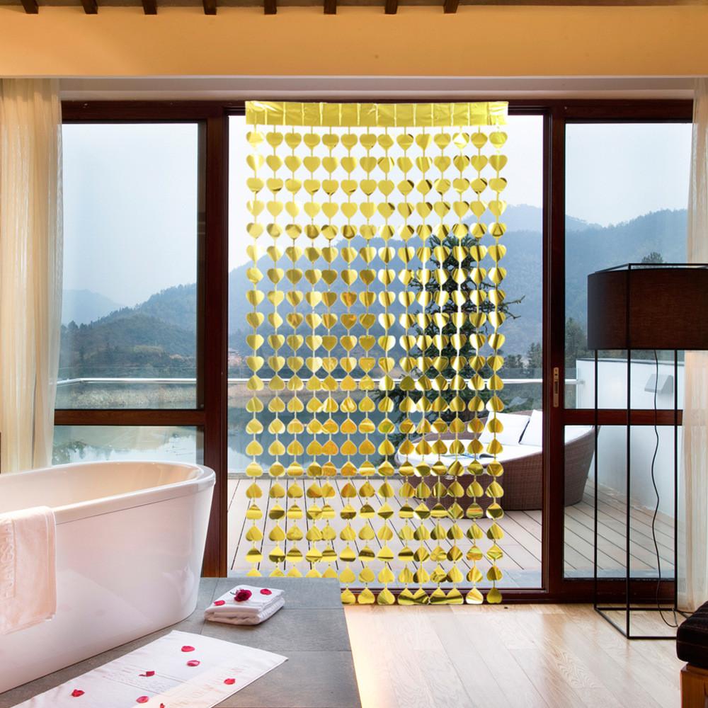 Day Romantic Valentines Decor Red Heart Curtain For Wedding Celebration And Decoration Home