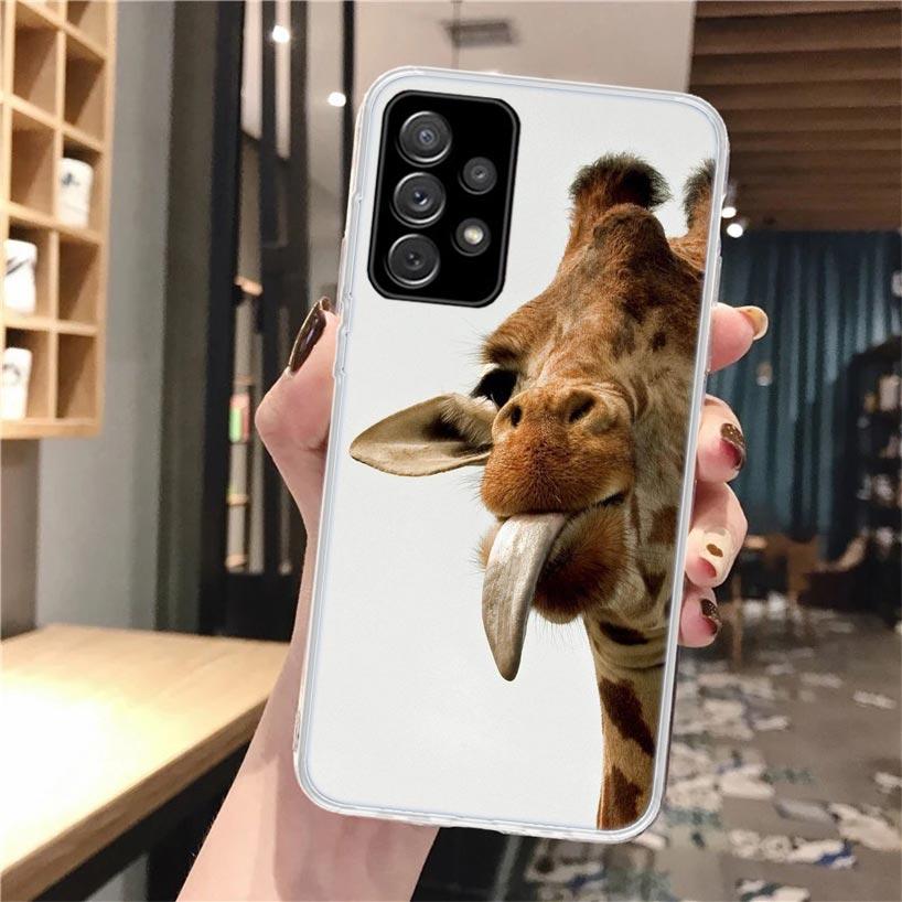 Cute Cartoon Giraffe Animal Soft Phone Case For Samsung Galaxy A51 A50 A71 A70 A10 A20E A30 A40 A41 A31 A21S A11 A6 A7 A8 A9 Plu