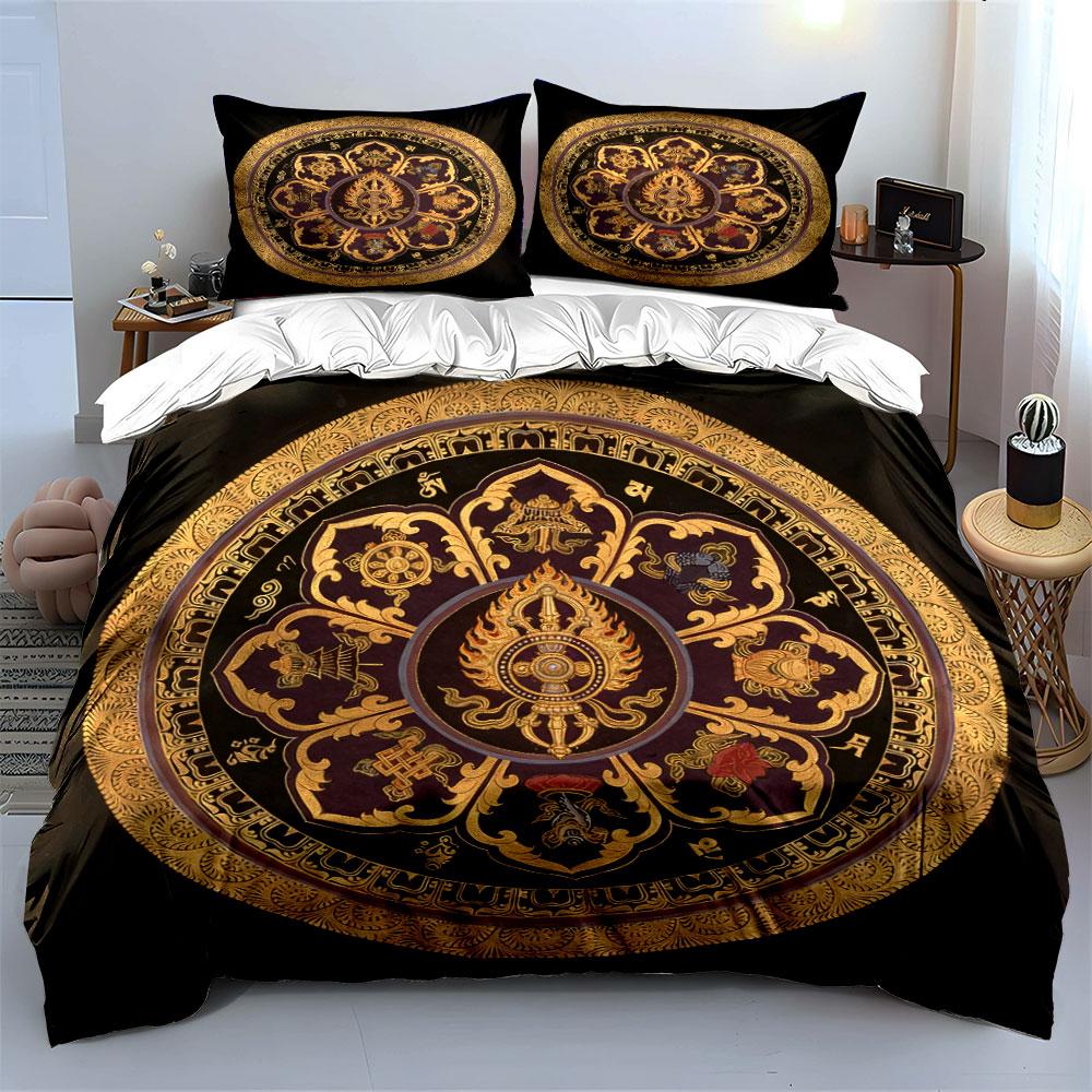 Mandala Tapestry Set - Meditation Decor Soft Comfortable Duvet Cover Bedding Set Included 1*Duvet Cover & 2*Pillowcases,Gift