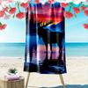 Majestic Moose Twilight Reflection Print Beach Towel, Quick Drying, Suitable for Travel, Outdoor Sports, Jogging, the Beach and Swimming, Gift