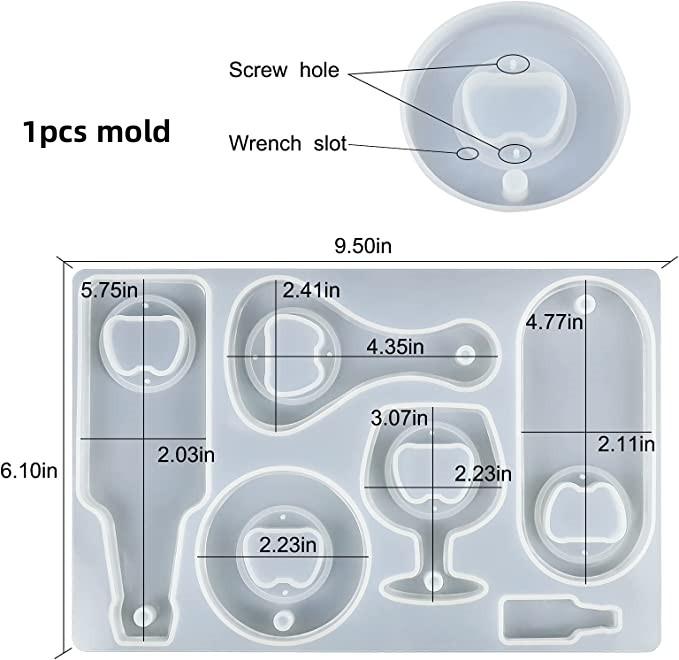 DIY Harzformen Bieröffner Flaschenöffner Werkzeugset Silikonform Herstellung Schmuckguss Wein Korkenzieher Schraubenzieher Schraubenschlüssel Set