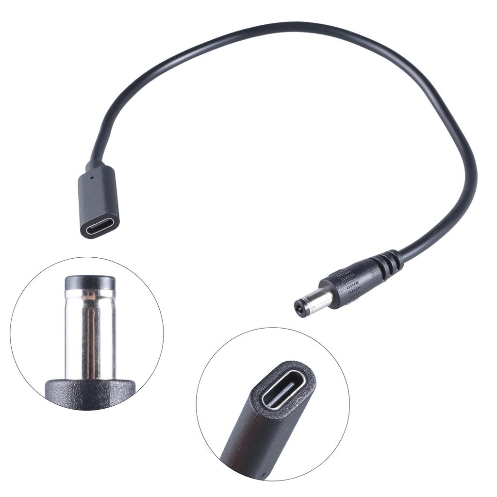 USB C To 5.5x2.5mm Power Cable Female To Male Connectors Adapter Cord for Laptops Monitors Routers Supports Up To 3A