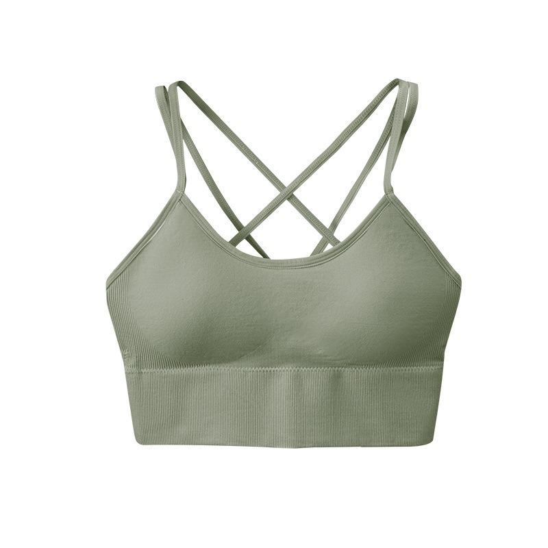 Women Plus Size Shockproof High Support Cross Back Sports Bra For Running Yoga