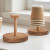 Wooden Cup Storage Rack Creative Round DIY Household Cup Holder For Disposable Paper Cup Counter Desktop Storage Rack