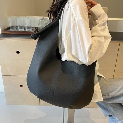 Simple Large Capacity PU Shoulder Bag Solid Color High Quality Women's Bag Fashion Versatile Handbag