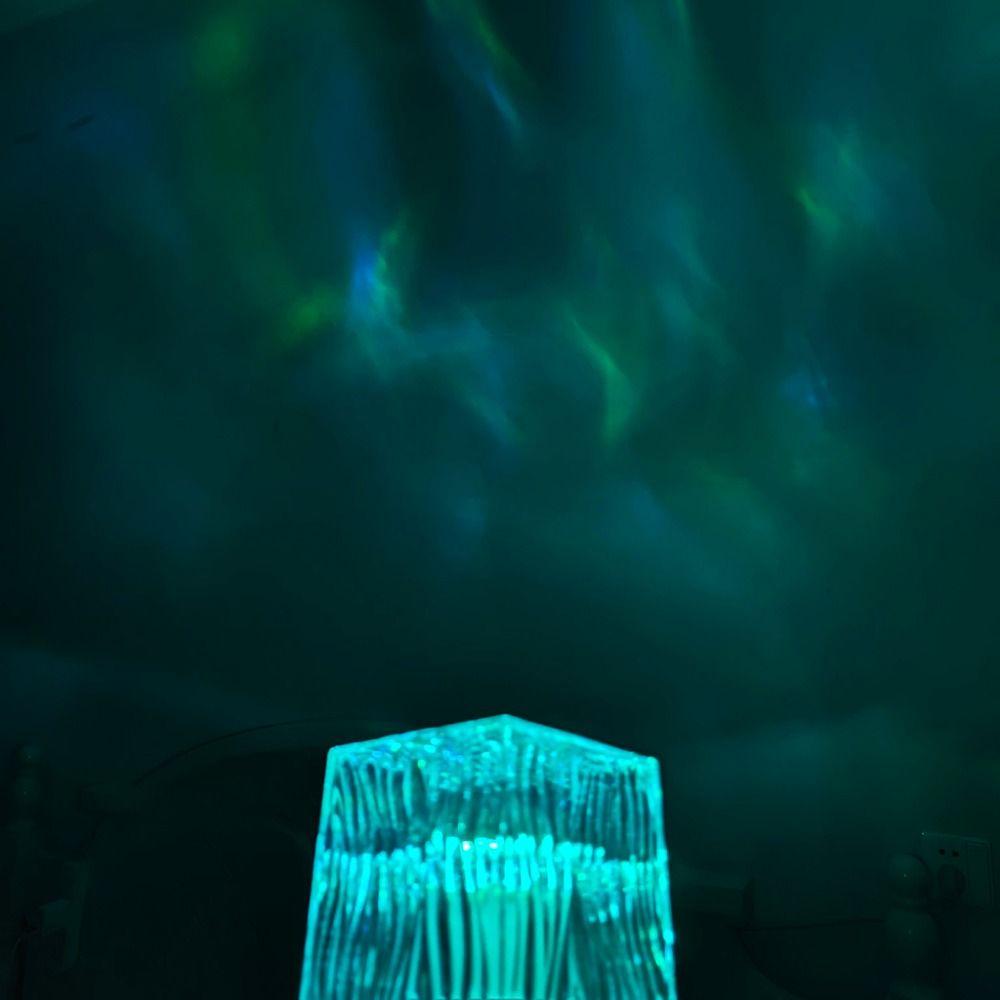 16 Colors Light Ocean Waves Projector Light Dynamic Wave Effect Cube Water Ripple Crystal Lamp Remote Control Auto Rotate