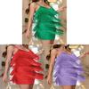 Elegante Vestito Estivo Senza Maniche con Frange e Scollo a V Profondo per Nightclub e Feste