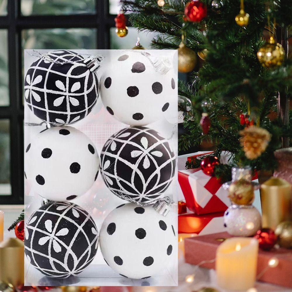 6ks Kulaté vánoční přívěsky 6cm Ozdoby na okno Vánoční koule Párty Svátek