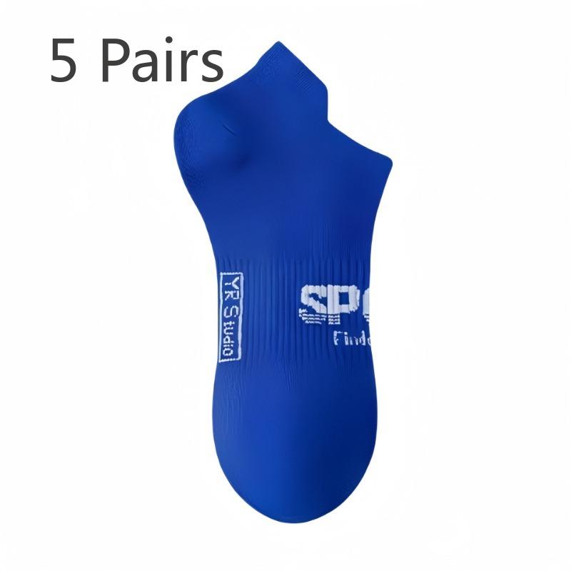 

5 пар мужских носков-лодочек из чистого хлопка с дезодорирующим эффектом, впитывающих влагу, на весну и осень 5 Pairs синий