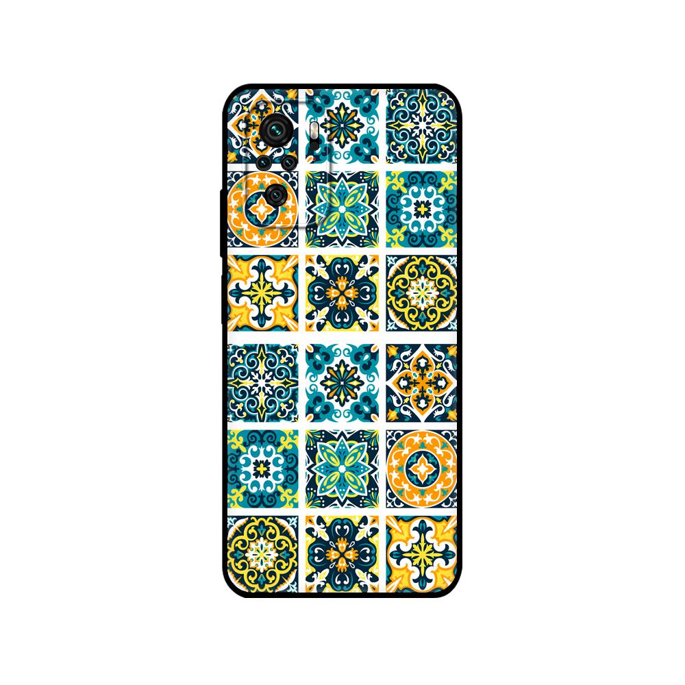 Czarne etui TPU dla Xiaomi Redmi 9T Etui Redmi Note 9T Note 10 5G 4G Pro 10S Etui 3D Wytłaczany Vintage Retro Krata Kwiat