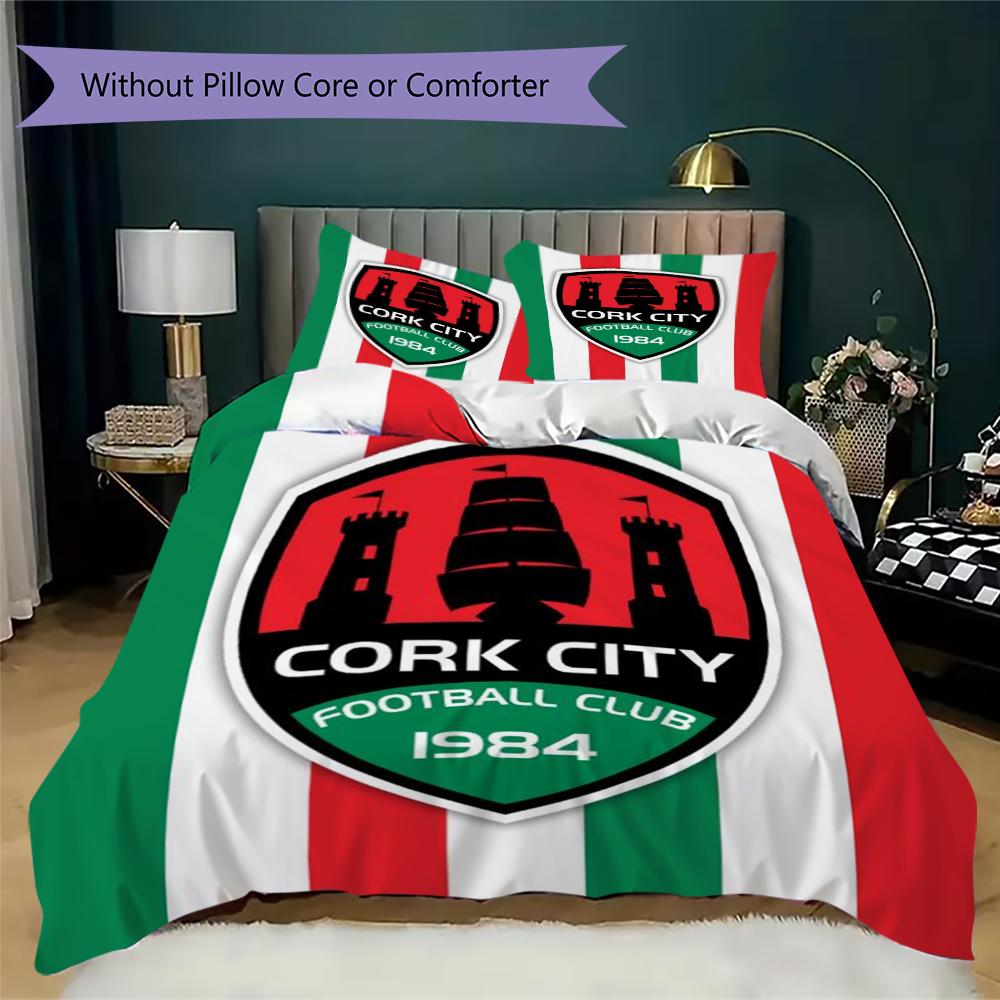 Cork City Fc Pattern Bedding Uilt Set Uilt Cover Pillowcase Home Decoration Birthday Gift (1 * Duvet Cover + 2 * Pillowcase Without Core)