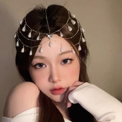 Bridal Wedding Headgear, Women'S Eyebrow Pendant, Ancient Clothing, High-End Forehead Accessories, Mori Fairy Beauty Hair Accessories