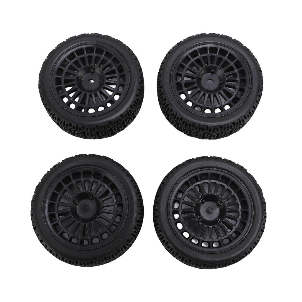 4PCS 1 10 RC Rally Car Tires Replacement for Tamiya TT01 Xv02 Sturdy Plastic 70mm RC Car Maze Tire Wheel Rim Black