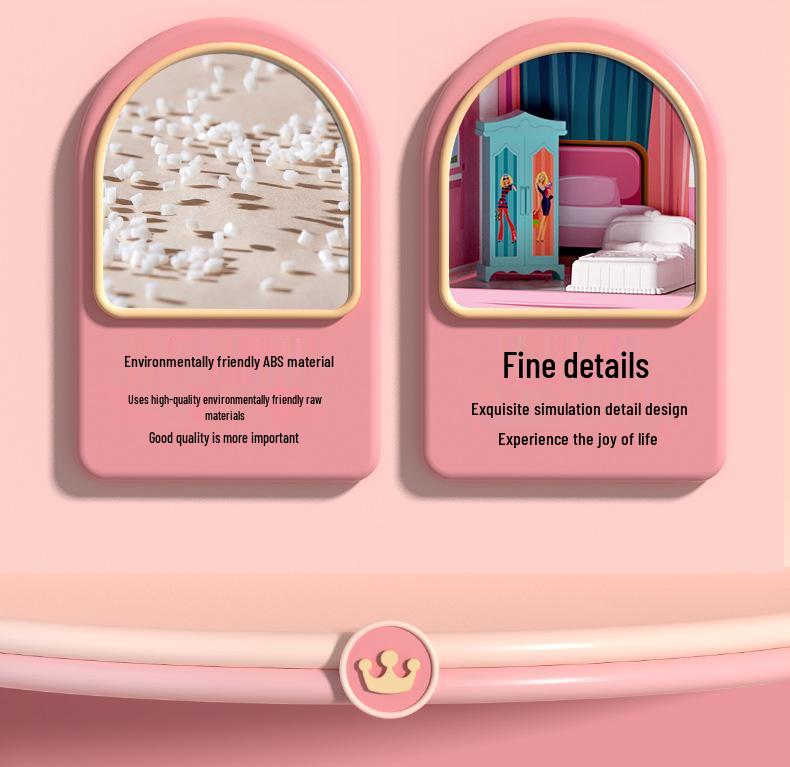 DIY Prinzessinnen-Puppenhaus Rollenspiel Schloss Villa Spielzeug für Mädchen