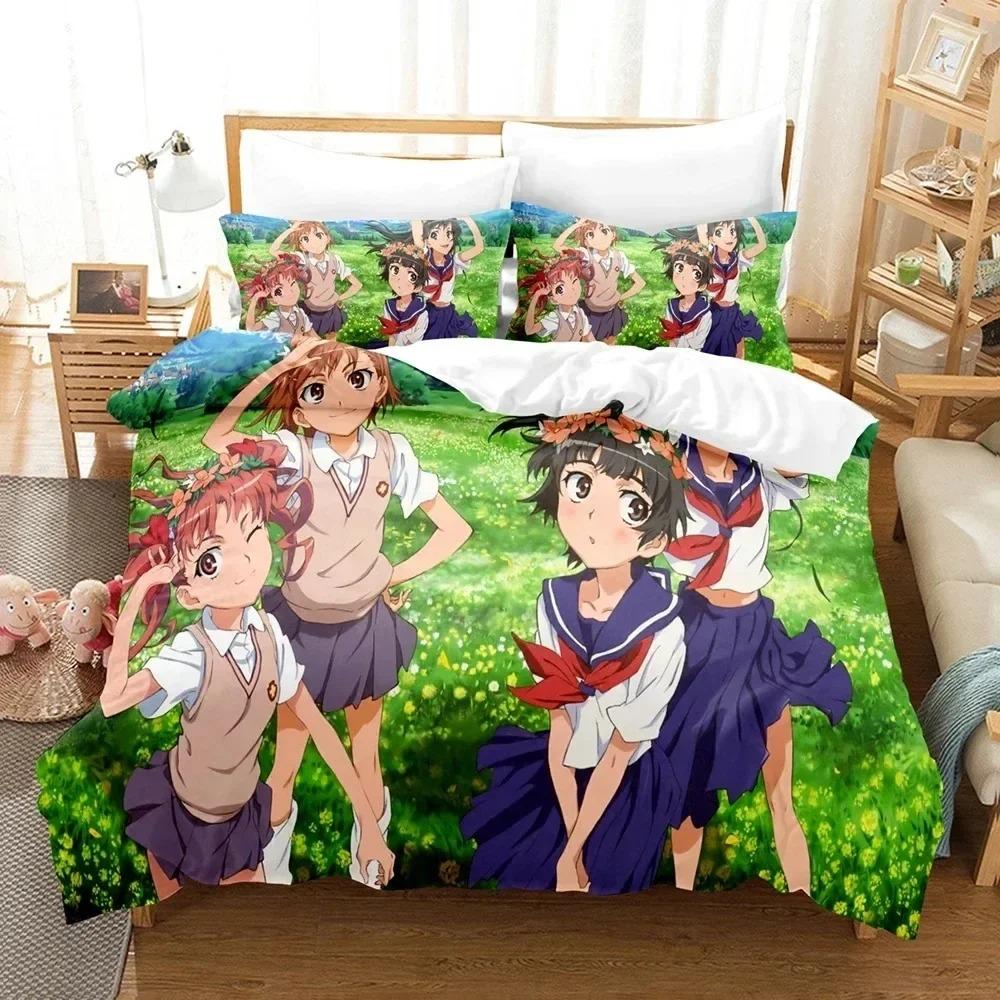 

Anime Certain Scientific Railgun Misaka Mikoto Bedding Set Bedroom Soft Modern Bedspreads Comefortable Duvet Cover Pillowcase 70x133cm 3pcs