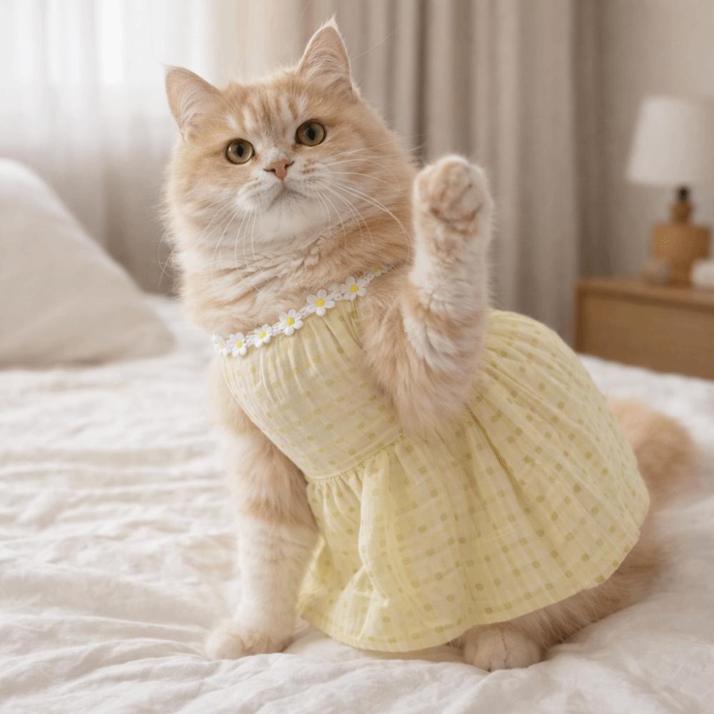 Soft Cat Princess Skirt Breathable Puppy Dresses Cat Pretty Dress Pet Suspenders  Party