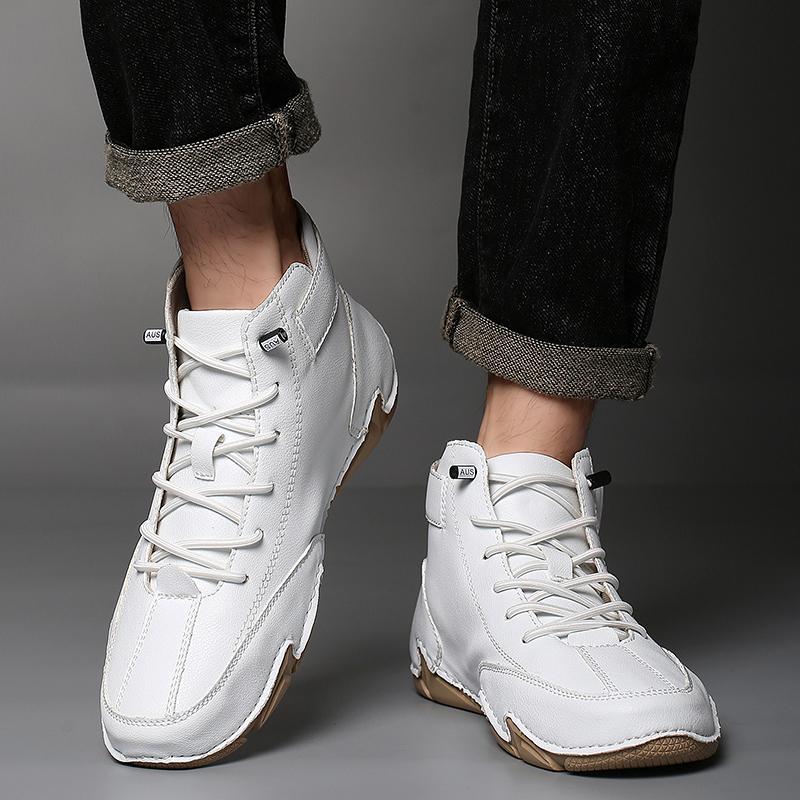 New Handmade Leather Men Boots Fashion Autumn Sneakers Breathable Design Men's Casual Shoes Outdoor Men Ankle Winter Boots
