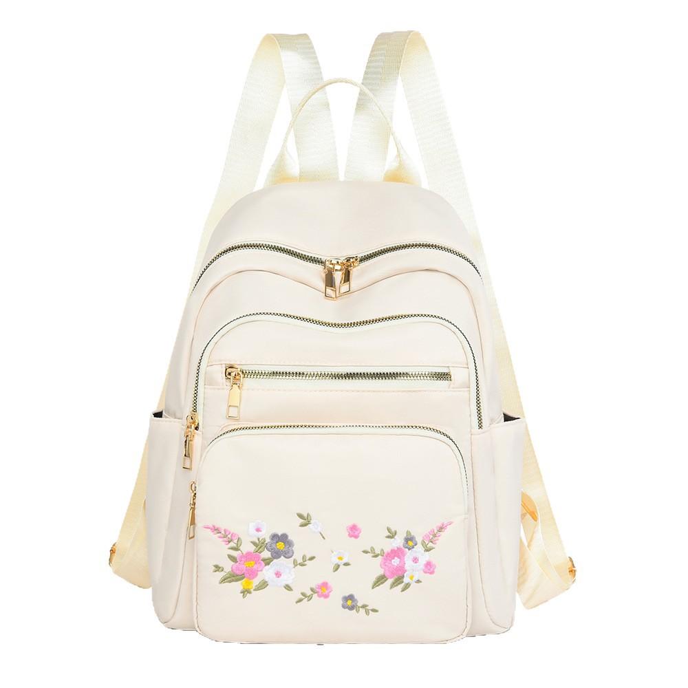 Schoolbag Korean version of the new fashionable Oxford cloth women's embroidered thread backpack, light and water-proof large-capacity storage