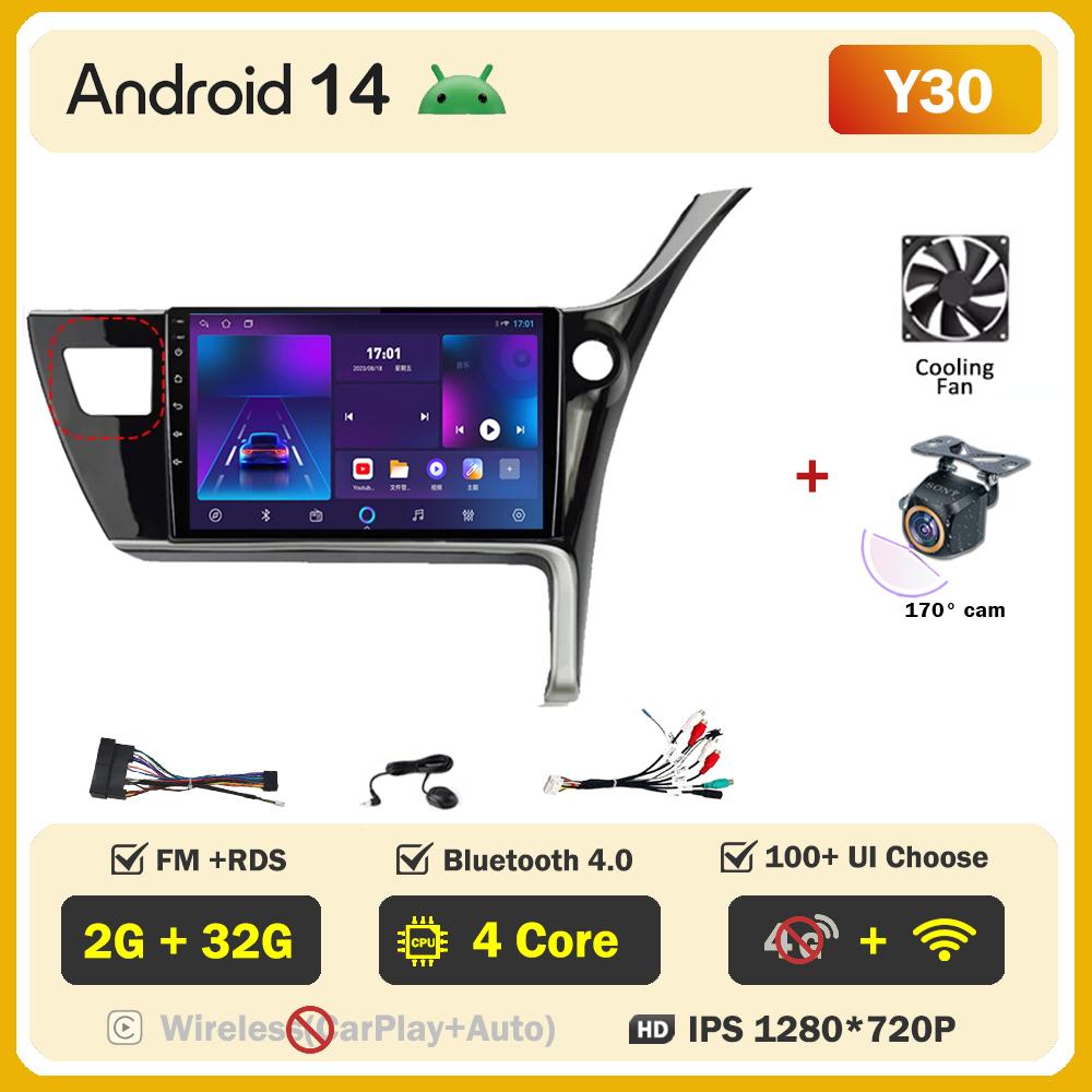 Pentru Toyota Corolla 11 Auris RHD 2017 - 2018 Player Radio Auto Ecran Carplay Auto Autoradio Mirror Link Sisteme Auto Inteligente