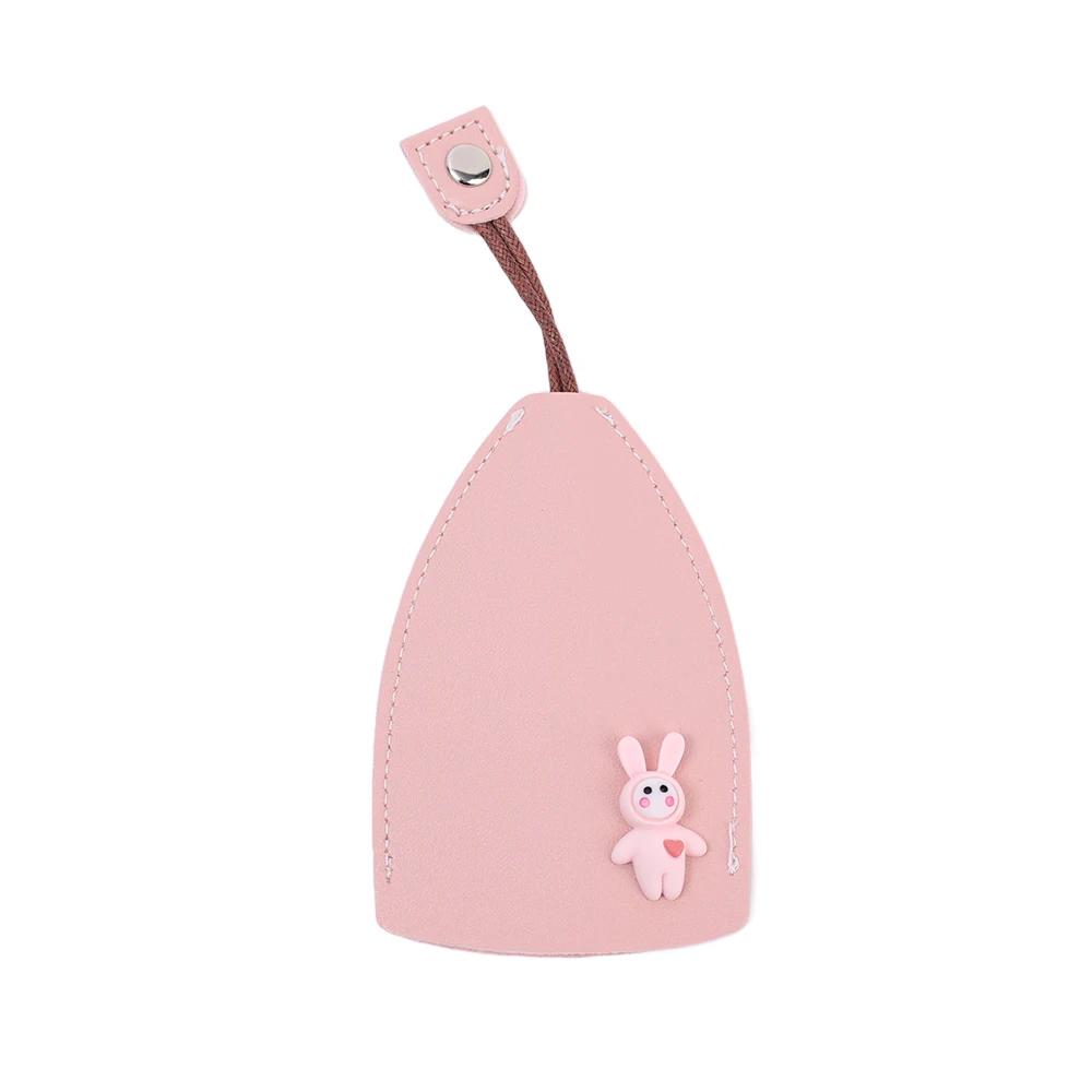 Pull Out Car Key Cover Cartoon Rabbit Unisex Keychain Pouch Automatic Big Capacity Key Housekeepers PU Leather Key Holder Case