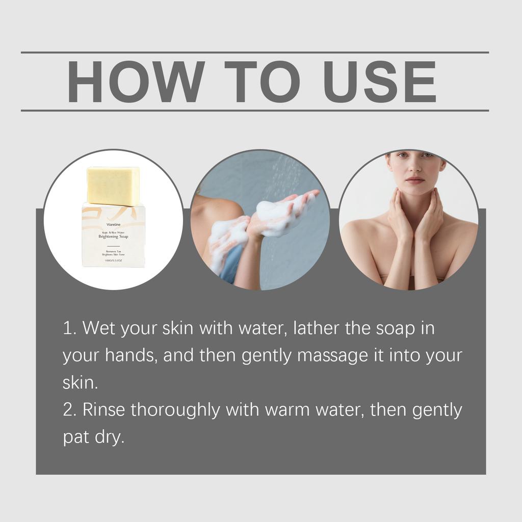 Sabonete de Limpeza com Água de Arroz e Ácido Kojico Uniformiza o tom da pele, refresca a pele do corpo, amacia e ilumina a textura da pele sabonete