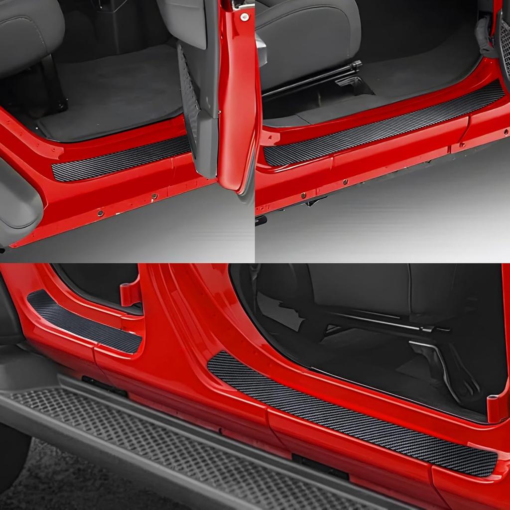 No Adhesive Magnetic Car Door Sill Protector, Anti-Scratch Carbon Fiber Door Entry Guard, Universal Door Threshold Protector Cover Fits For Most