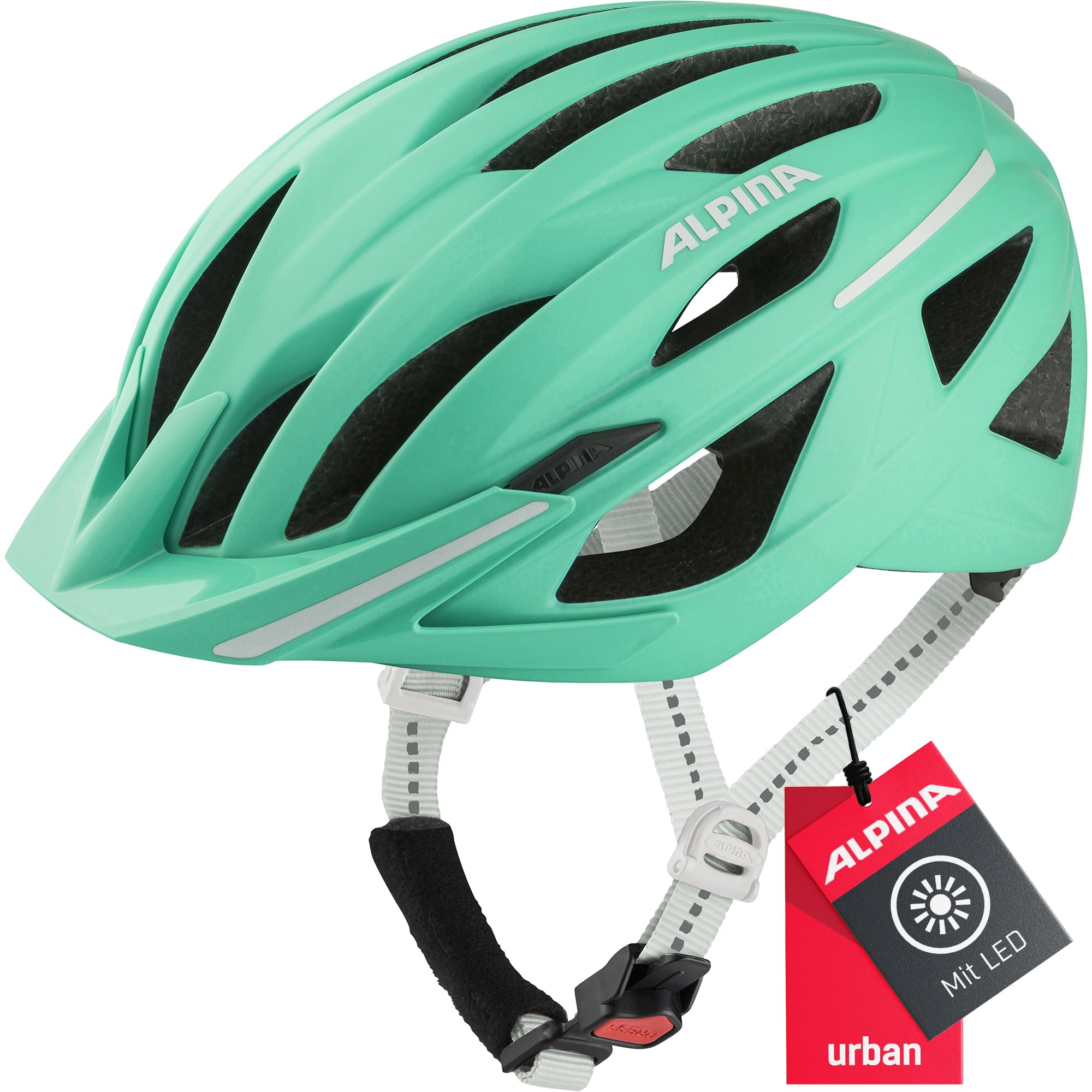 

ALPINA HAGA Bicycle Helmet with LED CE Made in Fits cm Women s Light, Certified, Germany, 51-56