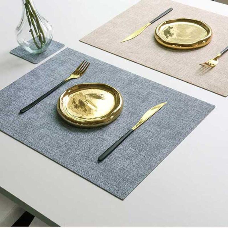 Table Mat Linen Non-Slip Table Mat brown
