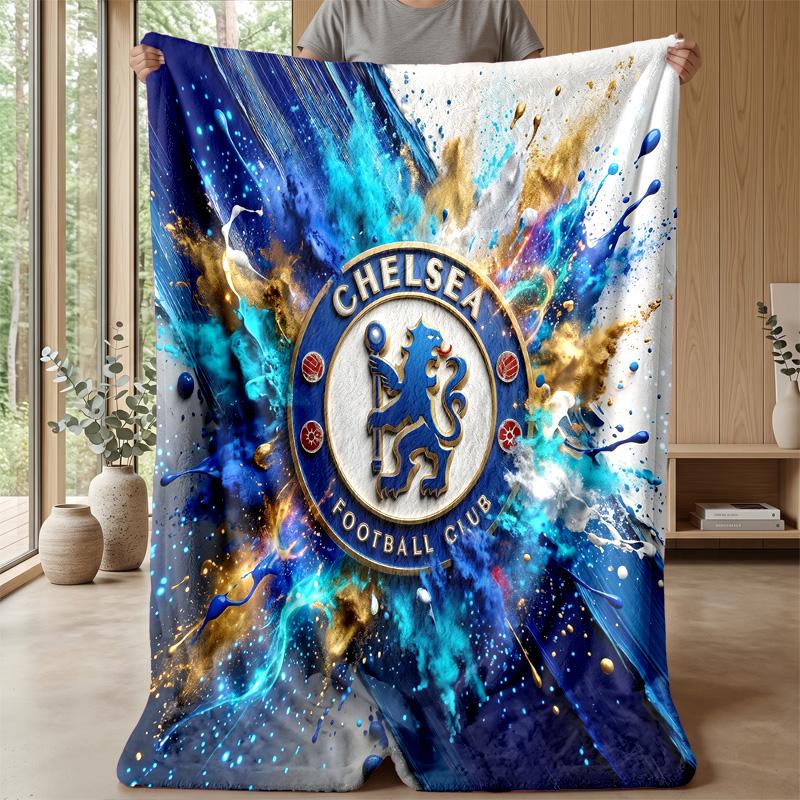 Chelsea FC Theme blanket Soft Flannel Blanket Plush Throw Blanket Cozy Sofa Bed Blanket for Home Decor