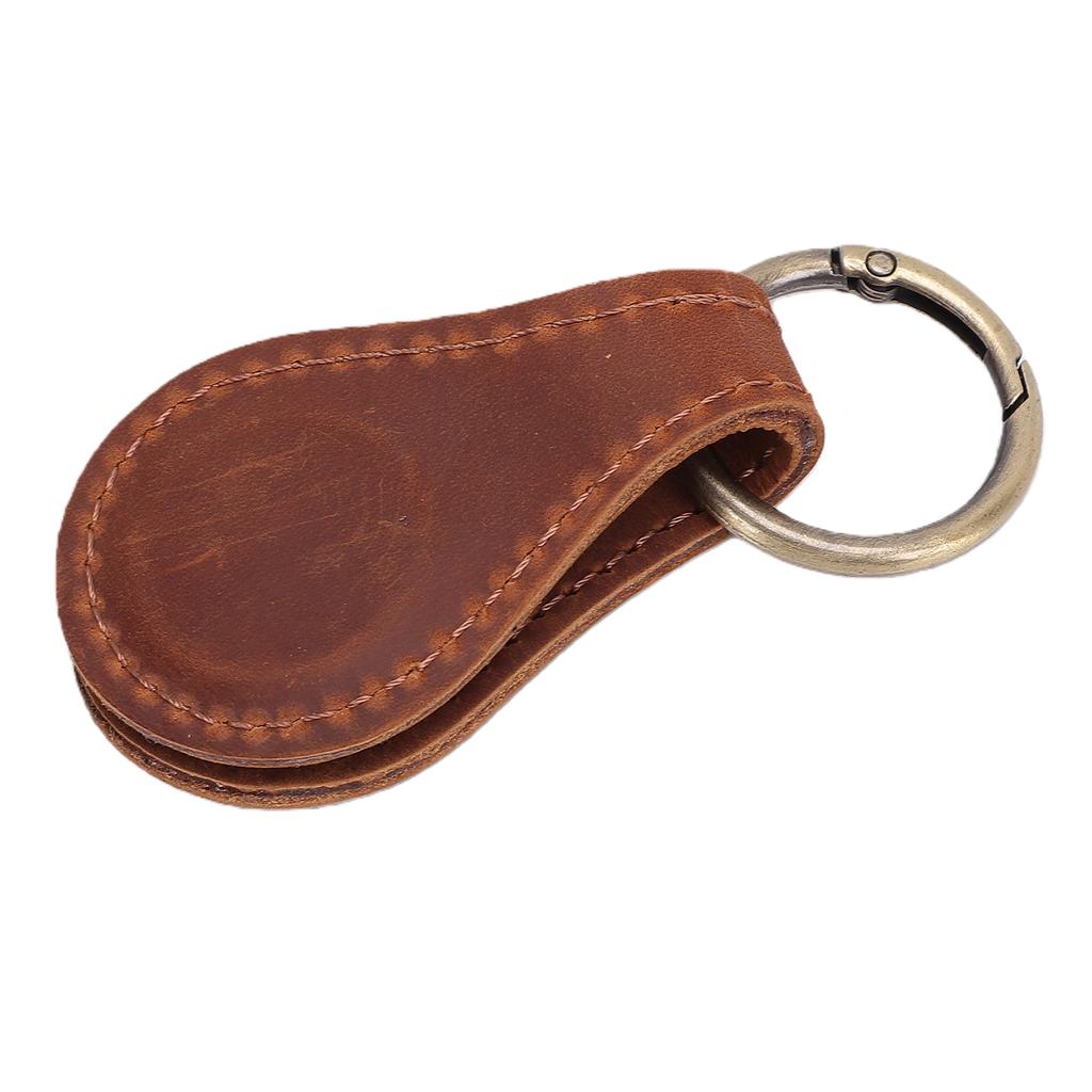Magnetic Hat Clip for Travel On Bag Hands Free PU Leather Strong Magnet Hat Clip Holder Teardrop Shape Crazy Horse Brown