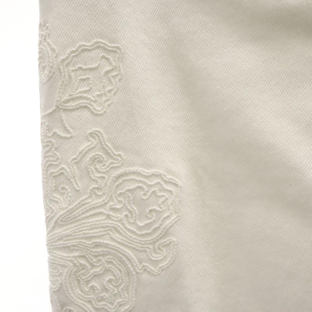 ETRO made in Italy Pants W28 White Stretch Fringe Women Used