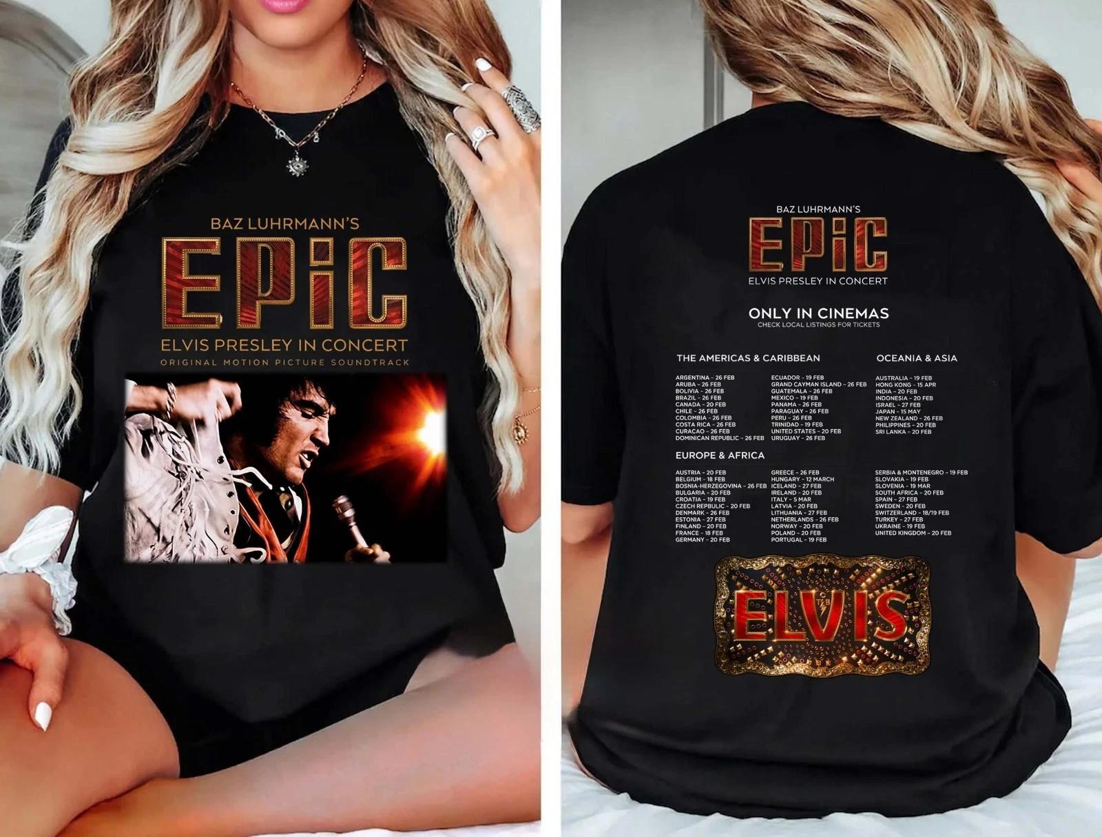 Epic Elvis Presley in Concert 2026 2 Sided T-Shirt XXL