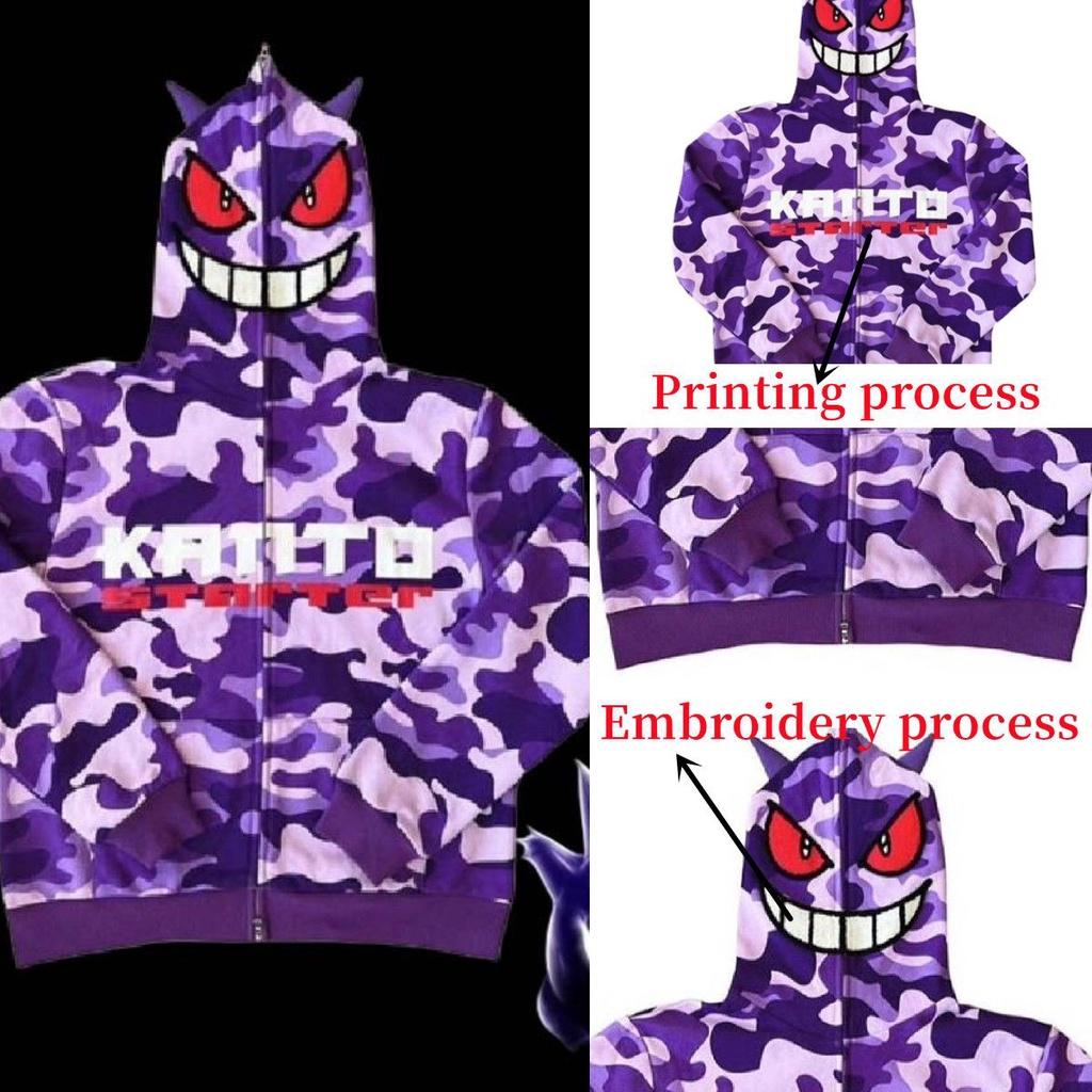 Giacca con cappuccio e zip Gengar Pokémon alla moda per l'autunno