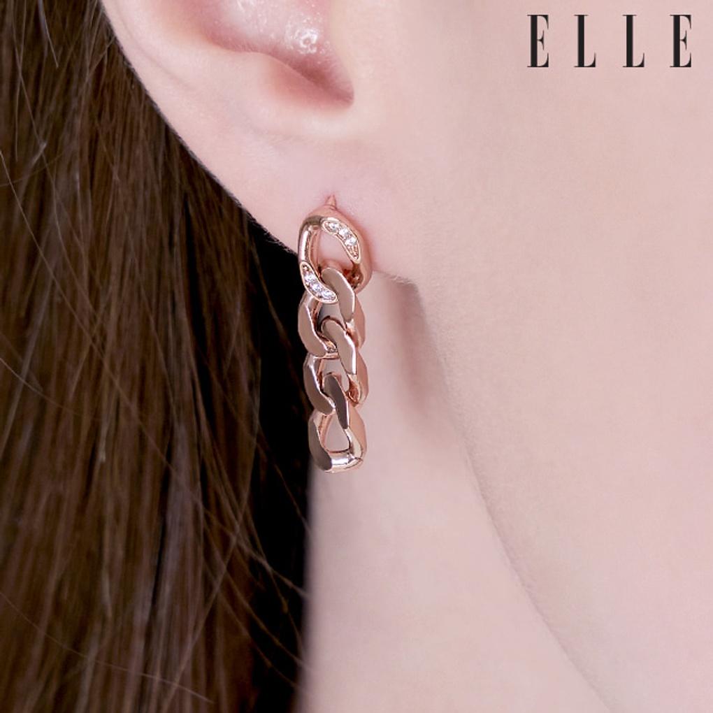 14K Chain One-Touch Earrings (Gold Pin) ELGPEE425