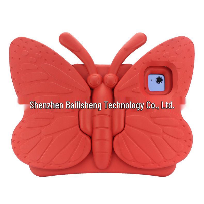 

iPad 10 Full-Coverage Protective Case - Cute, Drop-Proof, Stand, 10.9-inch Butterfly Design Air 11 (2024/2025/2026) with Pen Slot червоний