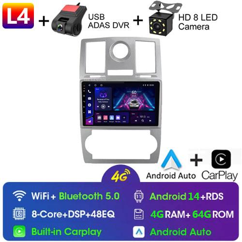 Car Radio Android 13 Carplay For CHRYSLER 300C 2004 - 2011 GPS Navigation Android Auto Stereo BT Wifi Video Bluetooth