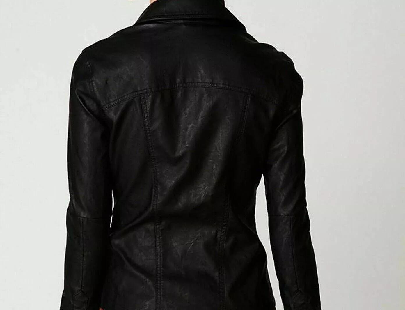 

Рубашка из натуральной овчины ручной работы, стильная, ЧЕРНАЯ, женская, официальная, повседневная, кожаная M чёрный