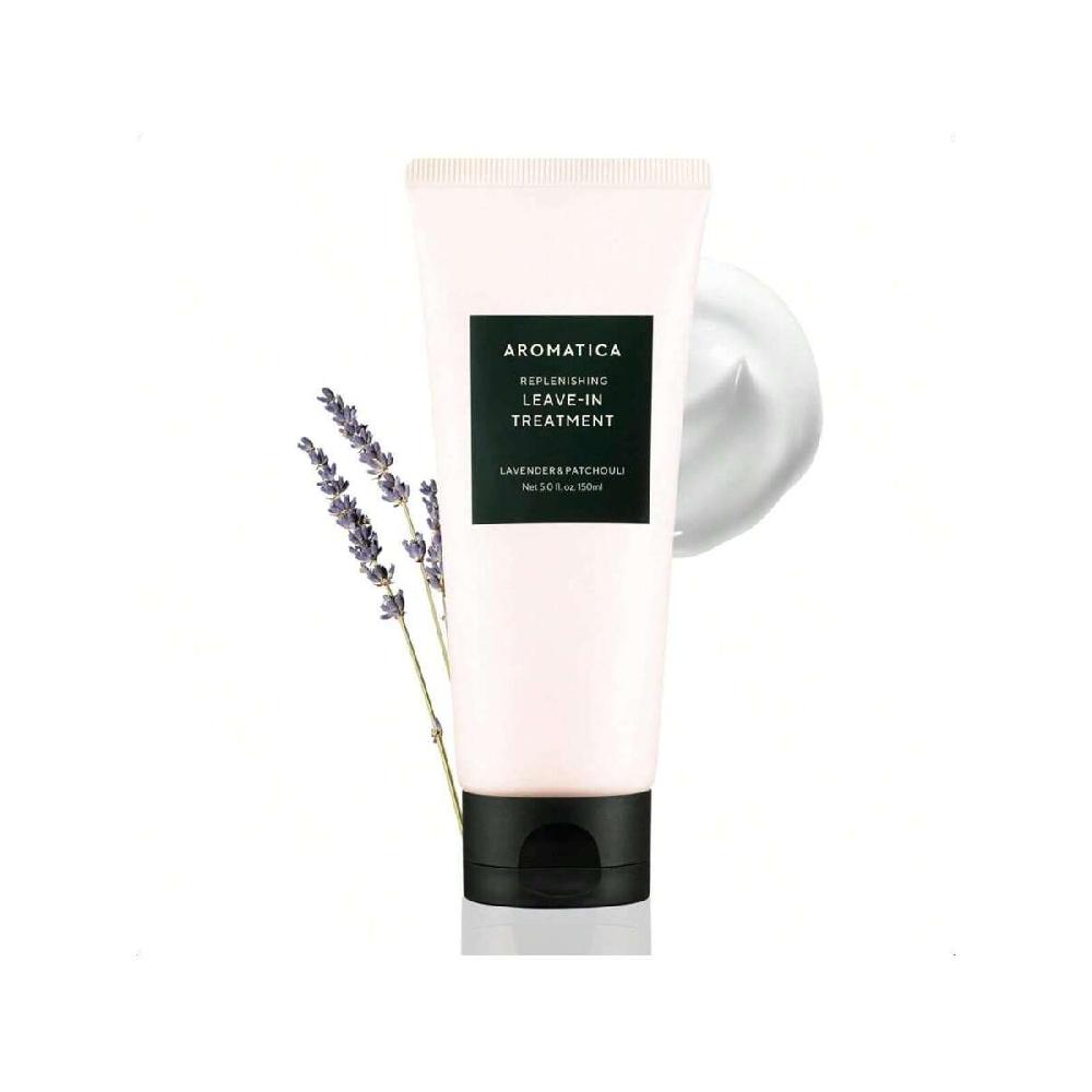 Aromatica REPLENISHING LEAVE 150ml  IN TREATMENT LAVENDER & PATCHOULI  - Silicone-Free Leave In Conditioner For Damaged Hair & Heat Protection