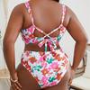 2025 Plus Size Print Sling Swimsuit - Women's Beach Bikini