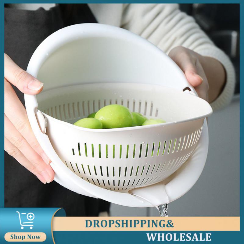 

Rotating Drainer Basket Multifunction Quick Drain 170g Kitchen Tools Vegetable Dripping Basin High Capacity Dish Basin белый
