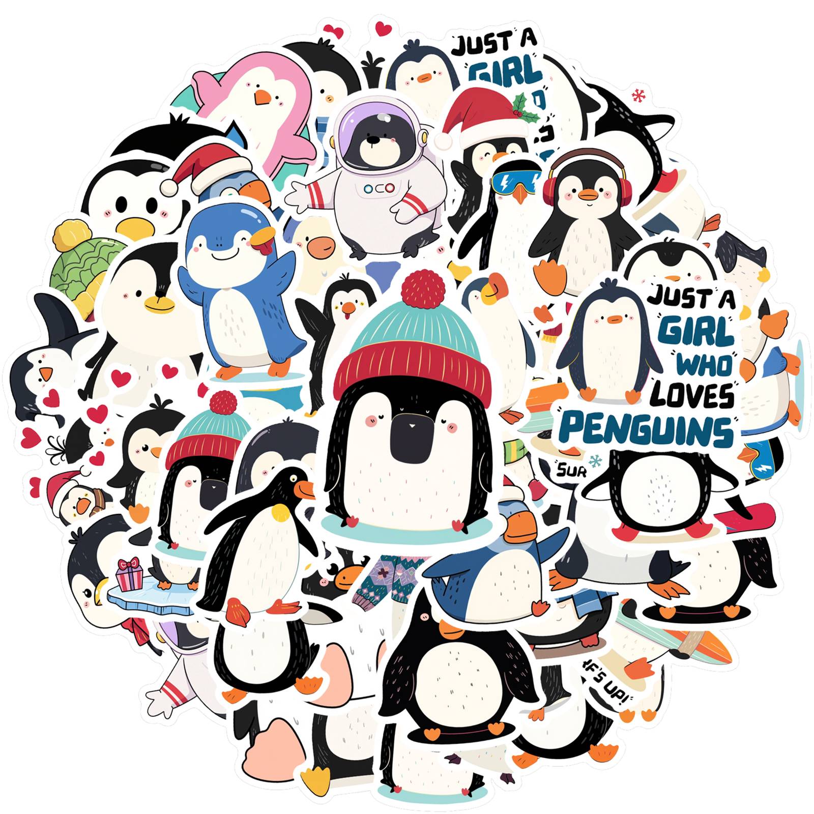 35pcs Cute Cute Animals Stickers Playful Penguin DIY Stickers Stickers For Guitar Laptop Helmet Skateboard Laptop