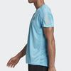 adidas T Shirts Men's Teal/Dark Silver Gray Crew Neck Moderate Straight Fit FT1429