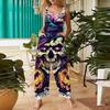 Women's Casual Halloween Printed Jumpsuit Sleeveless Printed Cotton Jumpsuit