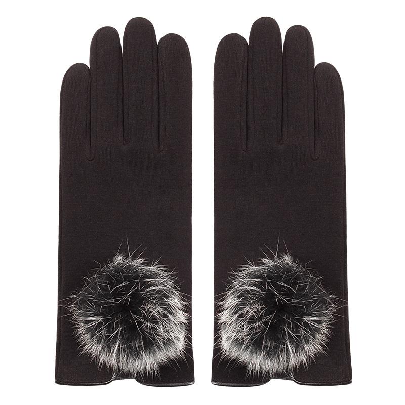 Wholesale Winter Warm Fleece Lining Touch Screen Gloves чёрный