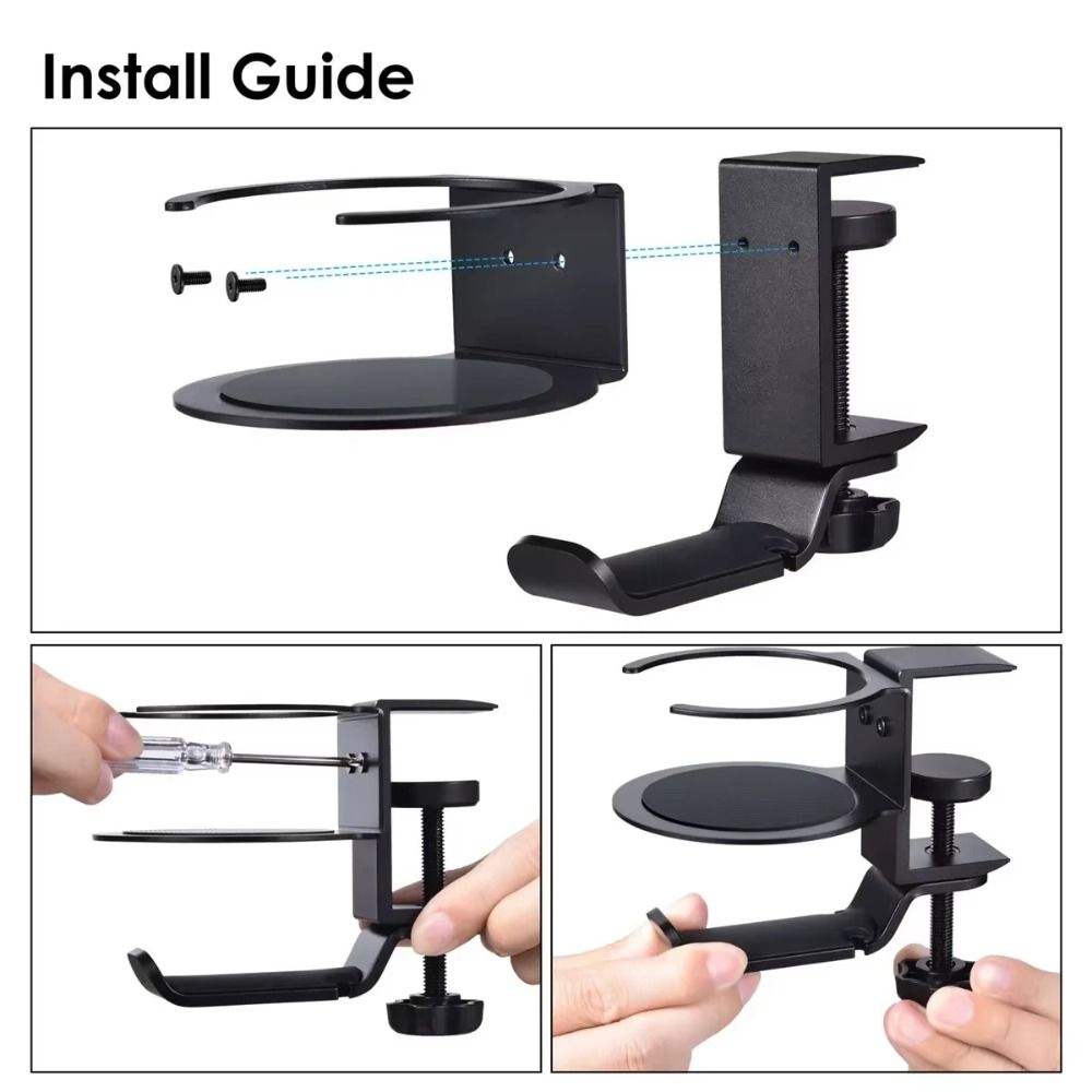 Desktop Mount Gaming Headphone Stand 360 Degree Rotating Earphone Holder  for Gamers