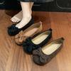 Fashion 2025 Bow Flats Women Shallow Shoes Designer Suede Elegant Shoes Autumn New Trends Fad Casual Sneaker Walking Zapatillas De Mujer