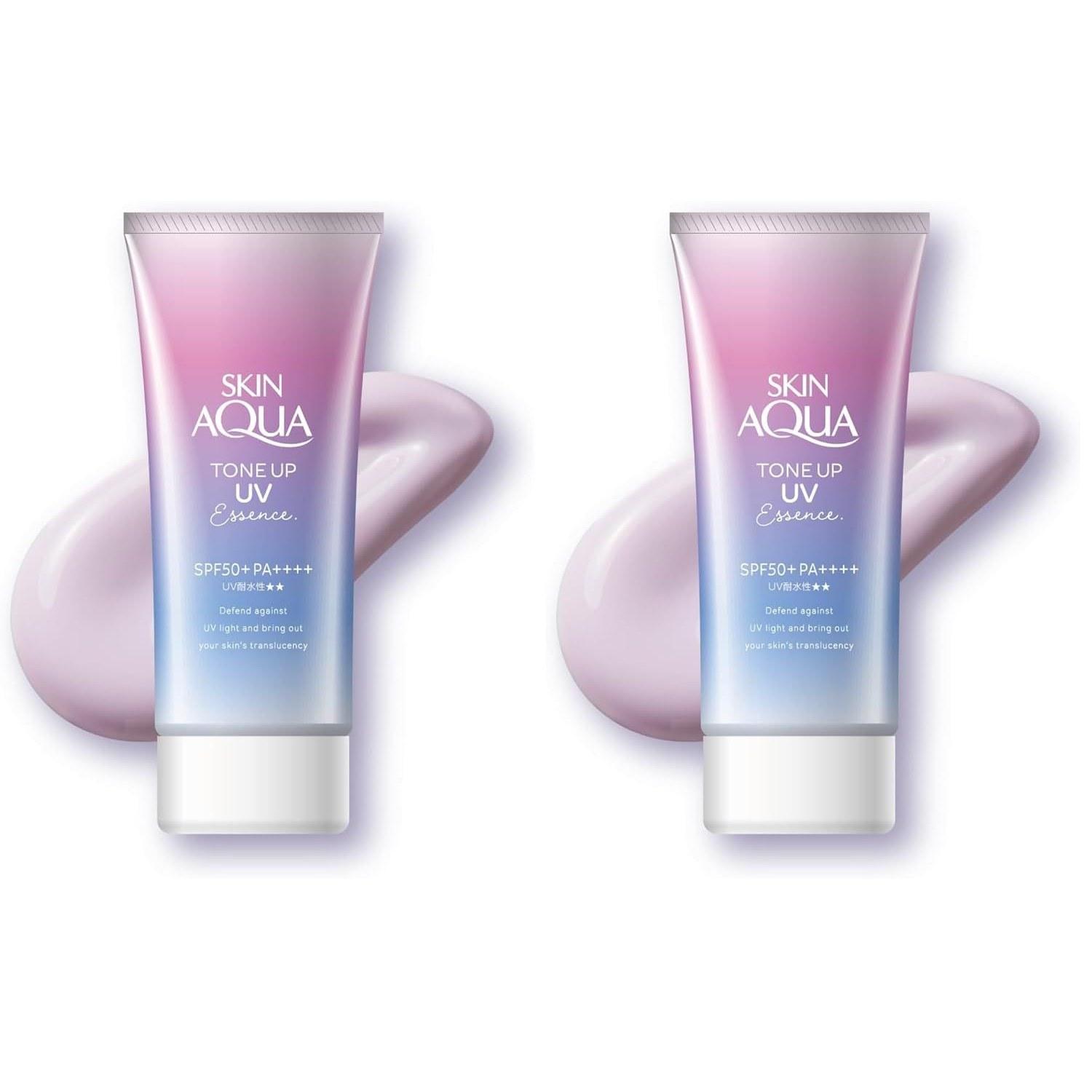 Skin Aqua Tone Up UV Essence Sunscreen Transparency Boosting Soap Fragrance Lavender SPF50+ PA++++ ( 2)
