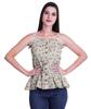 Moomaya Casual Shoulder Strap Flared Hem Cotton Slub Printed Women Summer