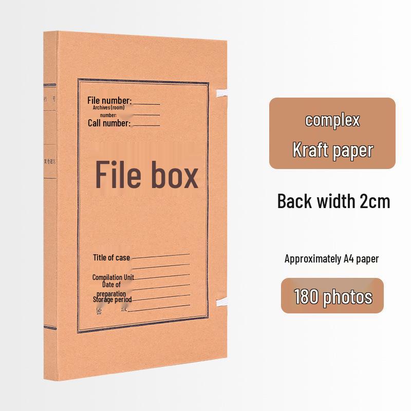 10cm Thick Extra Large Kraft Paper A4 File Box - Acid-Free Document Organizer