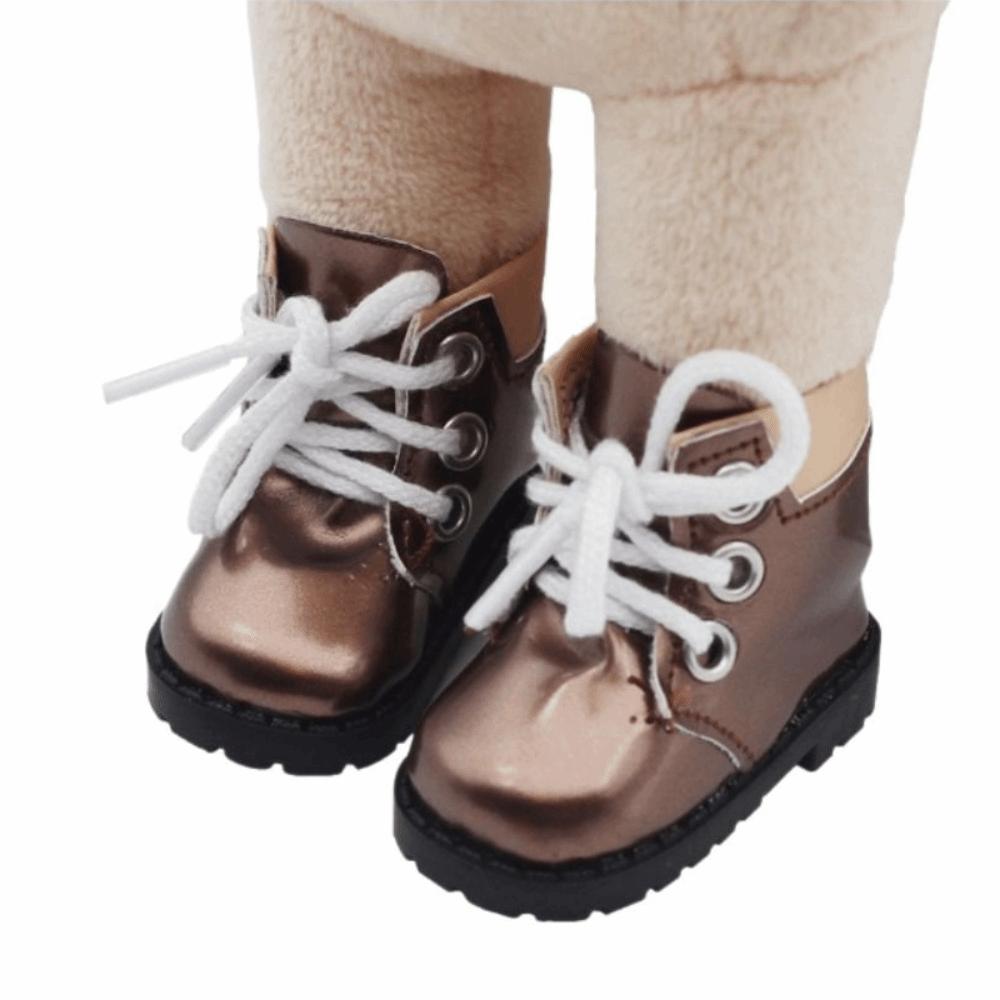 1 Pair Casual Wear 20cm Cotton Doll Shoes PU Leather 20cm Doll Leather Boots  Kids Gifts